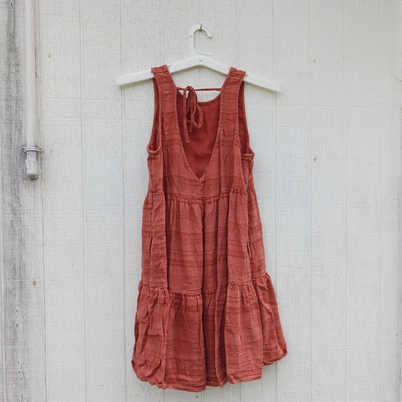 American Eagle Crew Neck Babydoll Dress‎ Lined Rust Red Womens Sz XS - Picture 5 of 8